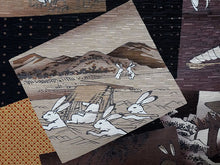 画像をギャラリービューアに読み込む, 京袋帯 WAKKA帯 単品 黒 うさぎ 東海道五十三次 帯 正絹 兎 動物柄 着物 カジュアル レディース 日本製 お正月・美術館・お食事会に