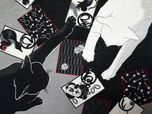 画像をギャラリービューアに読み込む, 京袋帯 WAKKA帯 単品 グレー ねこ カルタ 帯 正絹 猫 動物柄 着物 カジュアル レディース 日本製 お正月・美術館・お食事会に