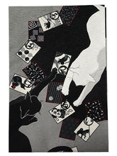 画像をギャラリービューアに読み込む, 京袋帯 WAKKA帯 単品 グレー ねこ カルタ 帯 正絹 猫 動物柄 着物 カジュアル レディース 日本製 お正月・美術館・お食事会に