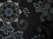 画像をギャラリービューアに読み込む, 名古屋帯 洗える 黒地更紗 仕立て上がり 松葉仕立て 全通柄 春 秋 冬 カジュアル レディース 着物に合わせやすい