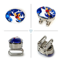 画像をギャラリービューアに読み込む, 帯留 クリスマス オーバル 6タイプ クリスマスツリー ひいらぎ トナカイ 雪だるま グリーン レッド クリア ブルー クリスタル スワロフスキー コスプレ Atelier Y 和装