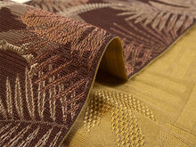 画像をギャラリービューアに読み込む, 半幅帯 単品 ブラウン 恐竜 渋イエロー 網代柄 長尺だから帯結びアレンジを楽しめる 日本製 細帯