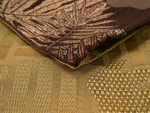 画像をギャラリービューアに読み込む, 半幅帯 単品 ブラウン 恐竜 渋イエロー 網代柄 長尺だから帯結びアレンジを楽しめる 日本製 細帯