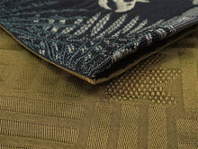 画像をギャラリービューアに読み込む, 半幅帯 単品 ブラック 恐竜 渋イエロー 網代柄 長尺だから帯結びアレンジを楽しめる 日本製 細帯