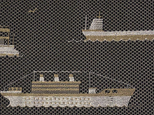 画像をギャラリービューアに読み込む, 半幅帯 単品 ブラック 船 レッド 幾何学柄 長尺だから帯結びアレンジを楽しめる 日本製 細帯