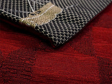 画像をギャラリービューアに読み込む, 半幅帯 単品 ブラック 船 レッド 幾何学柄 長尺だから帯結びアレンジを楽しめる 日本製 細帯