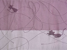 画像をギャラリービューアに読み込む, 半幅帯 単品 ワインレッド 縞 ねこ 渋ピンク 猫 長尺だから帯結びアレンジを楽しめる 日本製 細帯