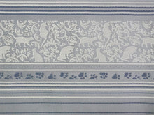 画像をギャラリービューアに読み込む, 半幅帯 単品 ブルーグレー 縞 ねこ 灰×青 猫 長尺だから帯結びアレンジを楽しめる 日本製 細帯