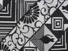 画像をギャラリービューアに読み込む, 半幅帯 単品 ブラック ねこ 幾何学 渋パープル 菊 長尺だから帯結びアレンジを楽しめる 日本製 細帯