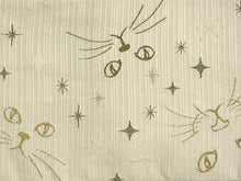 画像をギャラリービューアに読み込む, 半幅帯 単品 ベージュ ねこ グリーン 猫 長尺だから帯結びアレンジを楽しめる 日本製 細帯