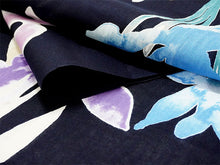 画像をギャラリービューアに読み込む, 浴衣 反物 知多木綿 お仕立て付き ネイビー地 あやめ 手染め 日本製 自分サイズにお誂え