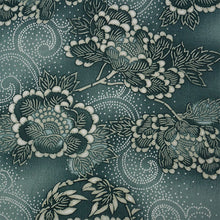 画像をギャラリービューアに読み込む, 浴衣 反物 知多木綿 お仕立て付き グリーン地 牡丹 唐草 手染め 日本製 自分サイズにお誂え