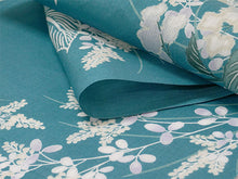 画像をギャラリービューアに読み込む, 浴衣 反物 知多木綿 お仕立て付き ブルーグリーン地 萩 花 手染め 日本製 自分サイズにお誂え