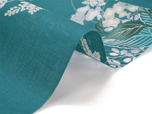 画像をギャラリービューアに読み込む, 浴衣 反物 知多木綿 お仕立て付き ブルーグリーン地 萩 花 手染め 日本製 自分サイズにお誂え