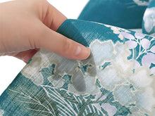 画像をギャラリービューアに読み込む, 浴衣 反物 知多木綿 お仕立て付き ブルーグリーン地 萩 花 手染め 日本製 自分サイズにお誂え