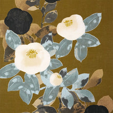 画像をギャラリービューアに読み込む, 浴衣 反物 知多木綿 お仕立て付き からし地 椿 手染め 日本製 自分サイズにお誂え