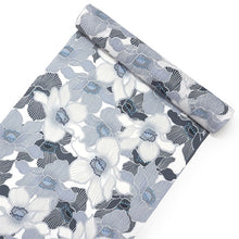 画像をギャラリービューアに読み込む, 浴衣 反物 知多木綿 お仕立て付き ライトグレー地 椿 手染め 日本製 自分サイズにお誂え