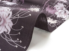 画像をギャラリービューアに読み込む, 浴衣 反物 知多木綿 お仕立て付き ブラウン地 彼岸花 手染め 日本製 自分サイズにお誂え