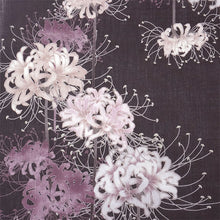 画像をギャラリービューアに読み込む, 浴衣 反物 知多木綿 お仕立て付き ブラウン地 彼岸花 手染め 日本製 自分サイズにお誂え