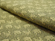 画像をギャラリービューアに読み込む, 洗える 着物 江戸小紋 単衣 Mサイズ カーキイエロー 荒磯 自宅で洗濯できる 東レシルック