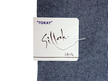 画像をギャラリービューアに読み込む, 洗える 着物 江戸小紋 単衣 Lサイズ インディゴ 万筋 縞 自宅で洗濯できる 東レシルック