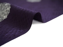 画像をギャラリービューアに読み込む, 正絹 小紋 反物 丹後ちりめん パープル 華紋 鱗地紋 自分サイズにお仕立てできるフルオーダー付き