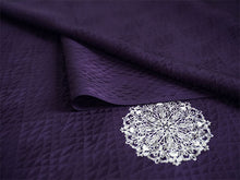 画像をギャラリービューアに読み込む, 正絹 小紋 反物 丹後ちりめん パープル 華紋 鱗地紋 自分サイズにお仕立てできるフルオーダー付き
