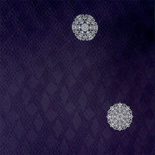 画像をギャラリービューアに読み込む, 正絹 小紋 反物 丹後ちりめん パープル 華紋 鱗地紋 自分サイズにお仕立てできるフルオーダー付き