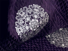 画像をギャラリービューアに読み込む, 正絹 小紋 反物 丹後ちりめん パープル 華紋 鱗地紋 自分サイズにお仕立てできるフルオーダー付き