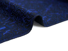画像をギャラリービューアに読み込む, 正絹 小紋 反物 丹後ちりめん ブルー ブラック 更紗 自分サイズにお仕立てできるフルオーダー付き