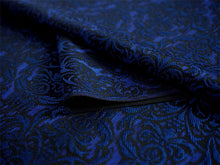画像をギャラリービューアに読み込む, 正絹 小紋 反物 丹後ちりめん ブルー ブラック 更紗 自分サイズにお仕立てできるフルオーダー付き