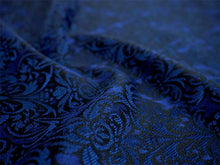 画像をギャラリービューアに読み込む, 正絹 小紋 反物 丹後ちりめん ブルー ブラック 更紗 自分サイズにお仕立てできるフルオーダー付き