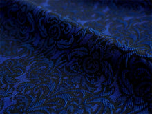 画像をギャラリービューアに読み込む, 正絹 小紋 反物 丹後ちりめん ブルー ブラック 更紗 自分サイズにお仕立てできるフルオーダー付き