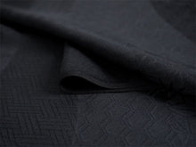 画像をギャラリービューアに読み込む, 正絹 小紋 反物 丹後ちりめん ブラック 幾何学 亀甲 麻の葉 自分サイズにお仕立てできるフルオーダー付き