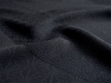 画像をギャラリービューアに読み込む, 正絹 小紋 反物 丹後ちりめん ブラック 幾何学 亀甲 麻の葉 自分サイズにお仕立てできるフルオーダー付き