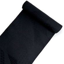 画像をギャラリービューアに読み込む, 正絹 小紋 反物 丹後ちりめん ブラック 幾何学 亀甲 麻の葉 自分サイズにお仕立てできるフルオーダー付き