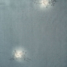 画像をギャラリービューアに読み込む, 正絹小紋 反物 ブルーグレー 鳥獣戯画 手描き 1点もの 紬生地 アタカス 与那国蚕 自分サイズにお仕立てできるフルオーダー付き