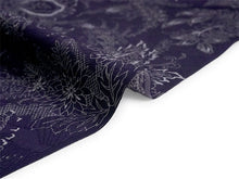 画像をギャラリービューアに読み込む, 東レ洗える着物反物 フルオーダー仕立て付き 小紋 深紫 紫紺 更紗 パームリーフ 東レシルック 静電気が起きにくいのに、自宅洗濯OK 袷・単衣着物に