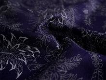 画像をギャラリービューアに読み込む, 東レ洗える着物反物 フルオーダー仕立て付き 小紋 深紫 紫紺 更紗 パームリーフ 東レシルック 静電気が起きにくいのに、自宅洗濯OK 袷・単衣着物に