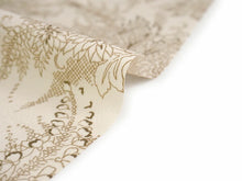 画像をギャラリービューアに読み込む, 東レ洗える着物反物 フルオーダー仕立て付き 小紋 ベージュ 更紗 パームリーフ 東レシルック 静電気が起きにくいのに、自宅洗濯OK 袷・単衣着物に