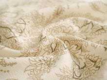 画像をギャラリービューアに読み込む, 東レ洗える着物反物 フルオーダー仕立て付き 小紋 ベージュ 更紗 パームリーフ 東レシルック 静電気が起きにくいのに、自宅洗濯OK 袷・単衣着物に