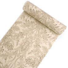 画像をギャラリービューアに読み込む, 東レ洗える着物反物 フルオーダー仕立て付き 小紋 ベージュ 更紗 パームリーフ 東レシルック 静電気が起きにくいのに、自宅洗濯OK 袷・単衣着物に