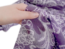 画像をギャラリービューアに読み込む, 東レ爽竹洗える長襦袢反物 フルオーダーお仕立て付き セオα パープル 更紗 紗 ストライプ 快適 自宅で洗濯OK