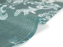 画像をギャラリービューアに読み込む, 東レ爽竹洗える長襦袢反物 フルオーダーお仕立て付き セオα ブルーグリーン 更紗 紗 ストライプ 快適 自宅で洗濯OK