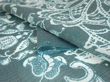 画像をギャラリービューアに読み込む, 東レ爽竹洗える長襦袢反物 フルオーダーお仕立て付き セオα ブルーグリーン 更紗 紗 ストライプ 快適 自宅で洗濯OK