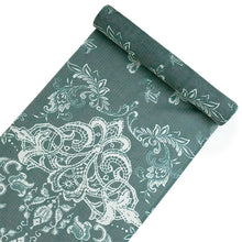 画像をギャラリービューアに読み込む, 東レ爽竹洗える長襦袢反物 フルオーダーお仕立て付き セオα ブルーグリーン 更紗 紗 ストライプ 快適 自宅で洗濯OK