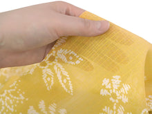 画像をギャラリービューアに読み込む, 東レ爽竹洗える長襦袢反物 フルオーダーお仕立て付き セオα イエロー 更紗 紗 ストライプ 快適 自宅で洗濯OK