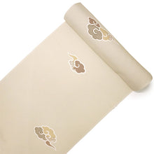 画像をギャラリービューアに読み込む, 洗える着物反物 フルオーダー仕立て付 小紋 薄ベージュ 瑞雲 単衣・袷に 人気の東レシルック モダンでお洒落なkifkifシリーズ