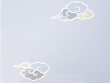 画像をギャラリービューアに読み込む, 洗える着物反物 フルオーダー仕立て付 小紋 ライトブルー 瑞雲 単衣・袷に 人気の東レシルック モダンでお洒落なkifkifシリーズ