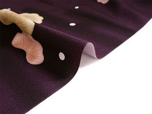 画像をギャラリービューアに読み込む, 洗える着物反物 フルオーダー仕立て付 小紋 パープル 笠松 単衣・袷に 人気の東レシルック モダンでお洒落なkifkifシリーズ